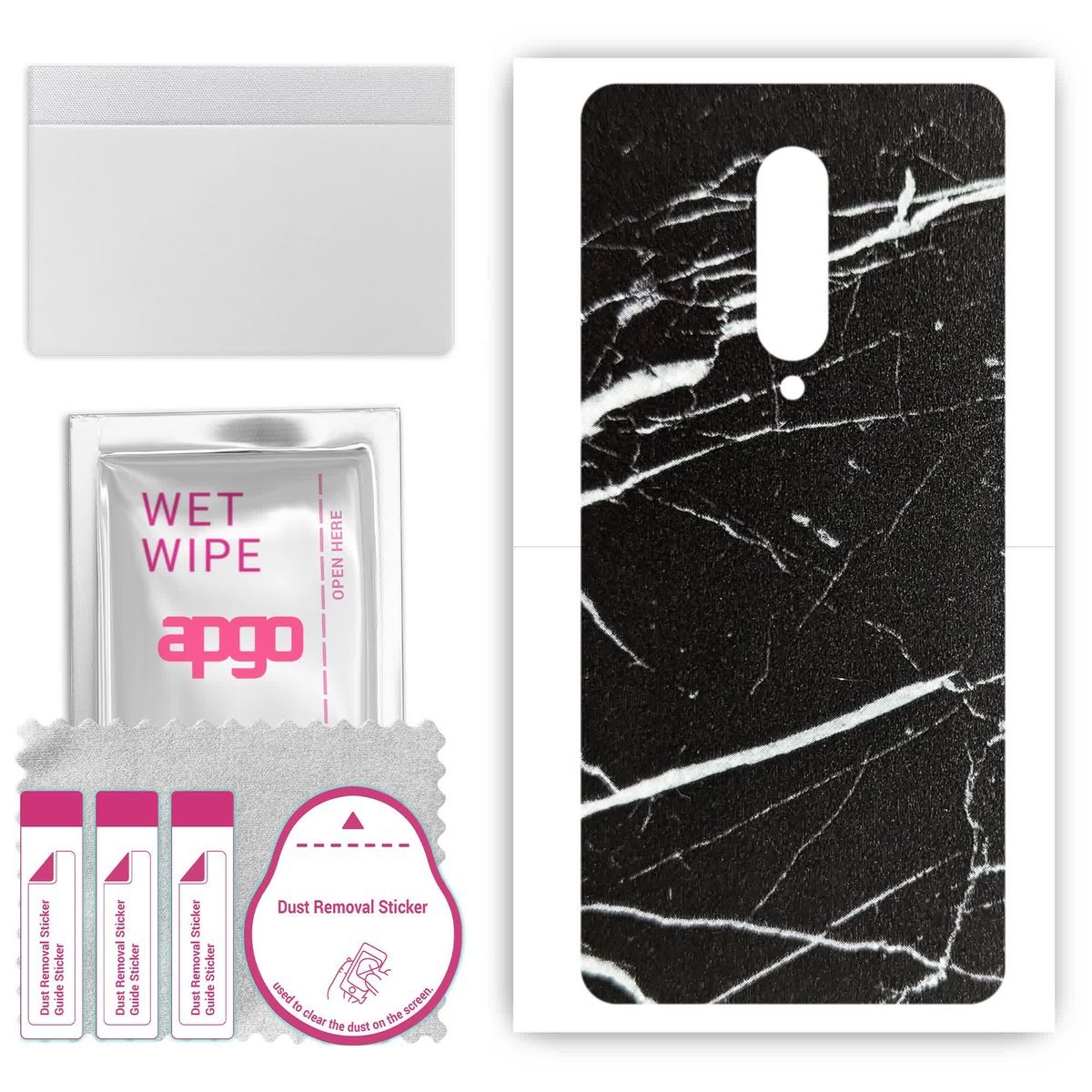 Folia naklejka skórka strukturalna na TYŁ do OnePlus 7T Pro 5G ML - Marmur Ciemny - apgo SKINS