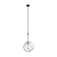 Lampy sufitowe - Zuma Line Szklana LAMPA wisząca ROCK P0488-01M-SEAC modernistyczna OPRAWA nieregularny zwis złoty czarny przezroczysty P0488-01M-SEAC - miniaturka - grafika 1