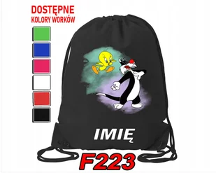 WOREK SZKOLNY NA WF SPORTOWY NA BUTY KOT SYLVESTER I TWEETY- IMIĘ - Torby szkolne - miniaturka - grafika 1