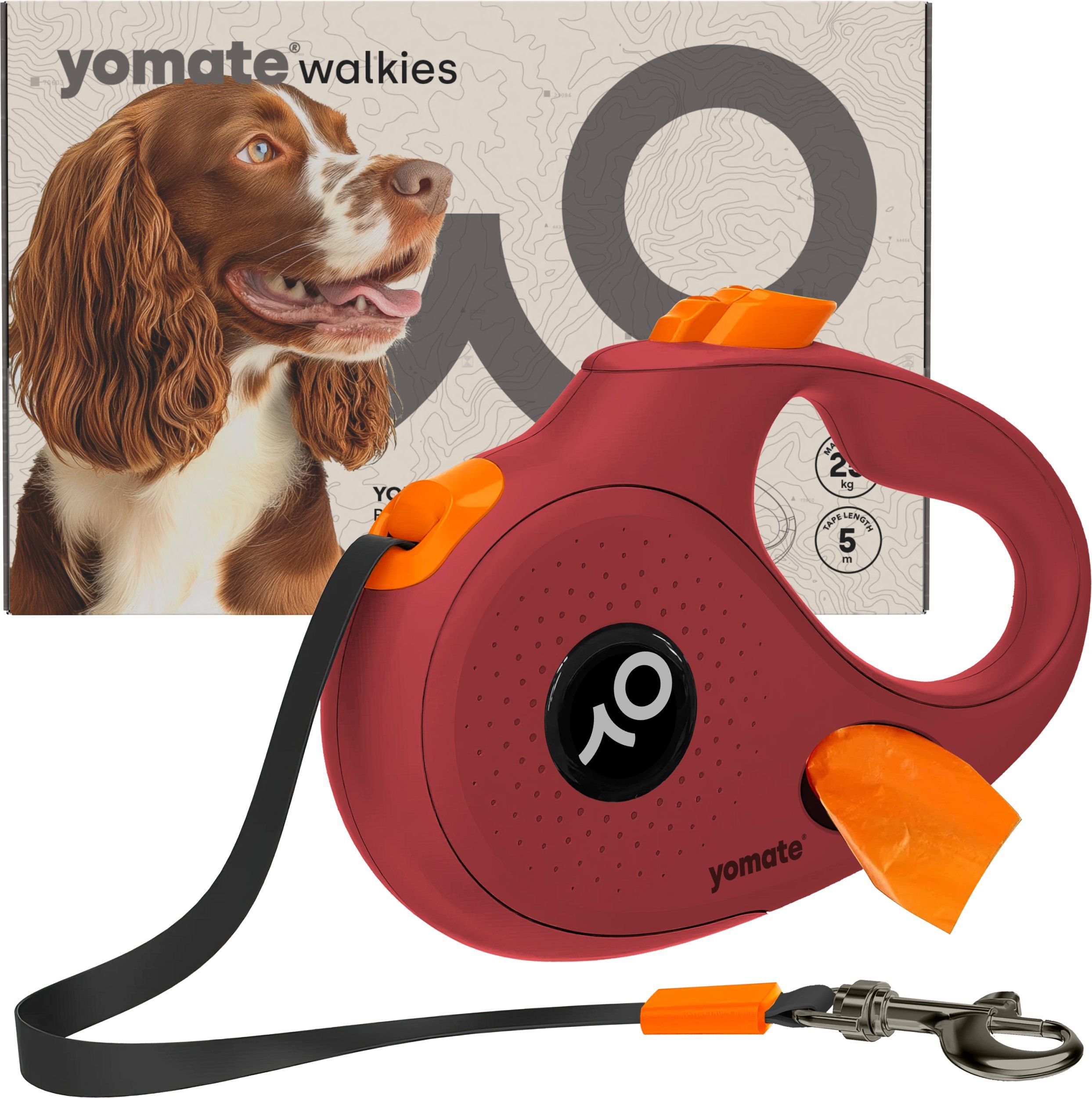 YOMATE! SMYCZ AUTOMATYCZNA DLA ŚREDNIEGO PSA ZWIJANA Z BLOKADĄ