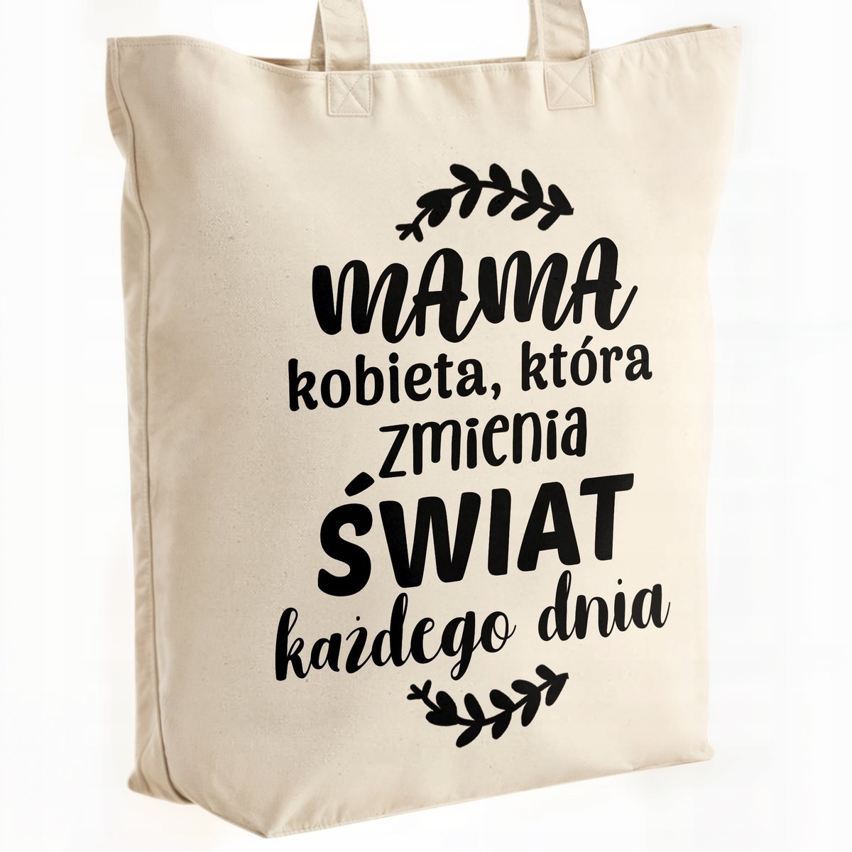 Torba bawełniana premium na zakupy Dzień Matki Prezent Zmienia Świat