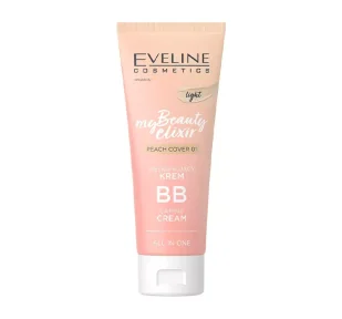 Eveline Cosmetics My Beauty Elixir Pielęgnujący krem BB All in One Peach Cover Light 01 30ml - Kremy BB - miniaturka - grafika 2