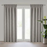 Zasłony - Zasłona gotowa Jula na przelotkach 140 x 270 cm ciemnobeżowy - miniaturka - grafika 1