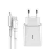 Ładowarki do telefonów - Baseus Speed Mini PD Single | Szybka ładowarka sieciowa + kabel USB-C - Lightning do iPhone Power Delivery 18W TZCCFS-X02 - miniaturka - grafika 1