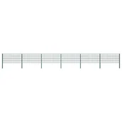 Ogrodzenia - vidaxl Panel ogrodzeniowy ze słupkami, żelazny, 10,2 x 0,8 m, zielony 278609 - miniaturka - grafika 1