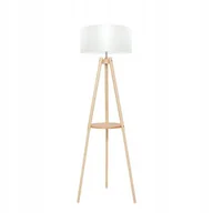 Lampy stojące - lampa stojąca podłogowa ls-098 drewno abażur - miniaturka - grafika 1