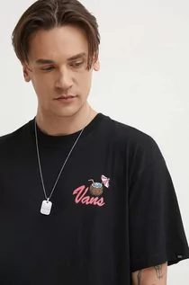 Koszulki męskie - Vans t-shirt bawełniany męski kolor czarny z nadrukiem - grafika 1