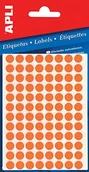 Etykiety do drukarek - Apli 2080 etykiety, okrągłe, fluorowe, pomarańczowe, 8 mm - miniaturka - grafika 1