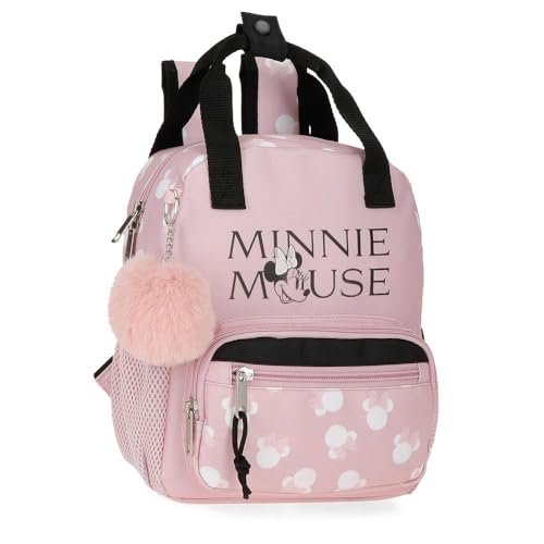Joumma Disney Minnie Heads Plecak szkolny Różowy 23x28x10 cms 6,44L Poliester, Różowy kolor, Talla única, plecak szkolny
