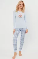 Piżamy damskie - Piżama damska na długi rękaw i długie spodnie Katrin, Kolor błękitny-wzór, Rozmiar S, Italian Fashion - Primodo.com - miniaturka - grafika 1