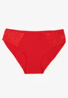 Majtki damskie - Czerwone Gładkie Majtki Figi z Bawełny Venessila - miniaturka - grafika 1