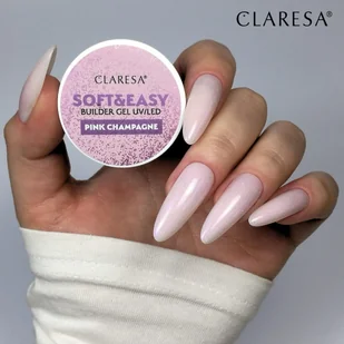 Claresa - Żel budujący SOFT&EASY builder gel pink champagne 12g - Żele do paznokci - miniaturka - grafika 5