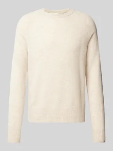 Sweter z dzianiny z wełny ze szwami działowymi model ‘LUXURY’ - Swetry męskie - miniaturka - grafika 1