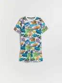 Skarpetki dla dzieci - Reserved - Dwuczęściowa piżama - złamana biel - miniaturka - grafika 1