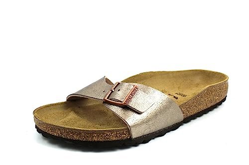 Birkenstock Damskie kapcie Madrid Graceful Taupe, Birko Flor, brązowy (taupe), 38 EU