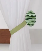 Akcesoria do wystroju okien - Upinacz dekoracyjny z magnesem owal zielony x2 - miniaturka - grafika 1