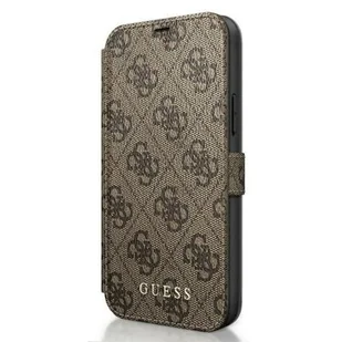 Guess GUFLBKSP12S4GB iPhone 12 5,4" brązowy/brown book 4G Charms Collection - Etui i futerały do telefonów - miniaturka - grafika 1