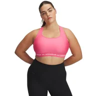 Biustonosze - Under Armour Biustonosz Crossback Mid - Super Różowy/Biały - 1X - miniaturka - grafika 1