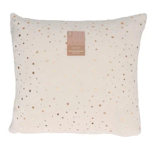 Poszewka dekoracyjna błyszcząca Festive dots 40x40 kremowa złote kropki - Poszewki na poduszki - miniaturka - grafika 1