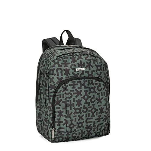COMIX - Plecak szkolny dla dzieci i młodzieży, wyściełany i wzmocniony plecak, regulowane ramiączka, 3 główne przegrody, kieszeń przednia, 32 x 43 x 23 cm, szary plemię, Plemię, Taglia unica, Casual