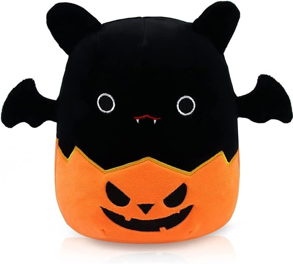Pluszowa zabawka nietoperz, 20 cm Kawaii nietoperz pluszowe zwierzęta, dynia nietoperz pluszowa poduszka pluszowa poduszka na Halloween (żółta)