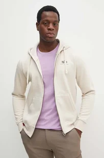 Alpha Industries bluza męska kolor beżowy z kapturem z nadrukiem 118342 - Bluzy męskie - miniaturka - grafika 1