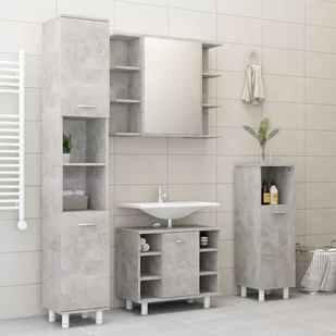 VidaXL Lumarko 3-częściowy zestaw mebli łazienkowych, szarość betonu, płyta 3056947 VidaXL - Meble łazienkowe - miniaturka - grafika 1
