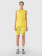 Koszulki sportowe damskie - 4F Top treningowy szybkoschnący damski - żółty XXS - miniaturka - grafika 1