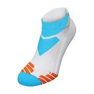Skarpetki sportowe męskie - ZEROD Skarpetki do biegania LOW SOCKS white/orange/atoll - miniaturka - grafika 1