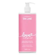 Mydła - On Line Love, mydło w płynie do rąk i ciała 2w1, piwonia i woda różana, 390 ml - miniaturka - grafika 1