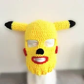 Czapki dla dzieci - SZTXJ Śmieszny kaptur Pikachu, szalony klaun śmieszna czapka dla dzieci i dorosłych ręcznie robione na drutach, ręcznie robione na drutach śmieszne... - miniaturka - grafika 1