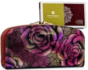 Portfele - PETERSON duży pojemny portfel skórzany z kwiatowym wzorem - miniaturka - grafika 1