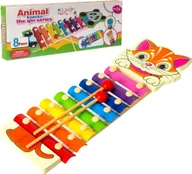 Instrumenty muzyczne dla dzieci - CYMBAŁKI DREWNIANE DLA DZIECKA ZWIERZĘTA 8 TONÓW - miniaturka - grafika 1