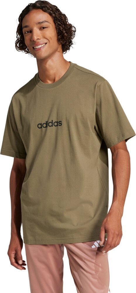 Koszulka męska adidas Essentials Linear Single khaki JE9001 L