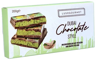 Lusogourmet, czekolada dubajska mleczna, pistacje i kunafa, 200g - Czekolada - miniaturka - grafika 1