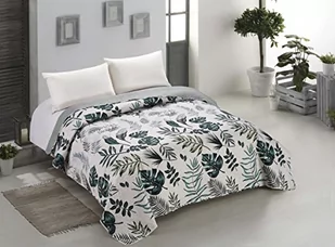 AmeliaHome AmeliaHome - Narzuta dwustronna - Botanique - Biało-Zielony 170x270 cm - Narzuty - miniaturka - grafika 1