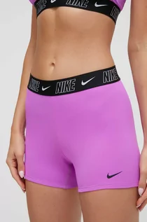 Stroje kąpielowe - Nike szorty kąpielowe Logo Tape kolor fioletowy - grafika 1