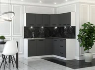 Meble kuchenne - Meble Kuchenne Narożne Komplet Danka Szafki Kuchnia Zestaw Biały Szary Mat - miniaturka - grafika 1