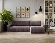 Narożniki - Sofa w kształcie L ARAGON narożnik tkanina Zoom brązowy prawy - miniaturka - grafika 1