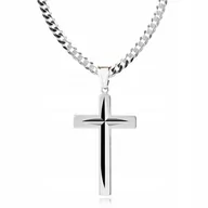 Biżuteria dla dzieci - 925 Srebrny łańcuszek krzyżyk DEDYKACJA 50 cm LK38 - miniaturka - grafika 1