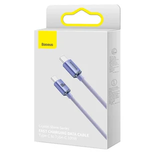 Baseus Crystal Shine Series kabel przewód USB do szybkiego ładowania i transferu danych USB Typ C - USB Typ C 100W 1,2m fioletowy (CAJY000605) - Kable USB - miniaturka - grafika 22