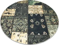 Dywany - Dywan ANTIKA ancient olive, koło nowoczesny patchwork, grecki do prania - zielony koło 200 cm - miniaturka - grafika 1