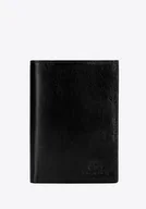 Portfele - Duży męski portfel ze skóry naturalnej bez zapięcia czarny - miniaturka - grafika 1