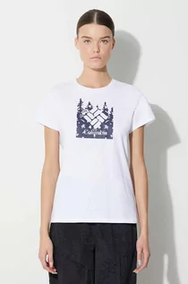 Koszulki sportowe damskie - Columbia t-shirt sportowy Sun Trek kolor biały - grafika 1