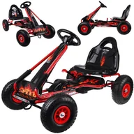 Jeździki dla dzieci - Duży gokart na pedały regulowane siedzisko pompowane koła SP0839 EDUKAMP - miniaturka - grafika 1