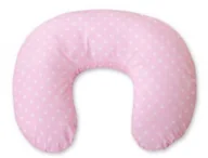 Poduszki do karmienia - Poduszka rogal do karmienia fasolka rozbieralna - białe grochy na różowym - miniaturka - grafika 1