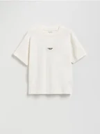 Koszulki dla chłopców - Reserved - Bawełniany t-shirt - złamana biel - miniaturka - grafika 1