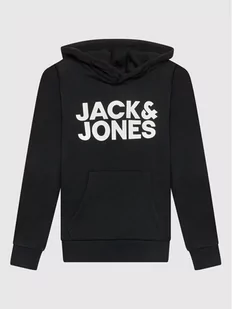 Jack&Jones Junior Bluza Corp Logo 12152841 Czarny Regular Fit - Bluzy dla chłopców - miniaturka - grafika 1