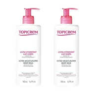 Balsamy i kremy do ciała - Topicrem Ultra Hydratant Lait Corps Balsam do Ciała, Biały/Różowy, 2 x 500 ml - miniaturka - grafika 1