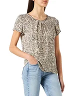 Bluzki damskie - s.Oliver BLACK LABEL Bluzka damska z krótkim rękawem Regular Fit Blouse, ciemnoszary, 34 - miniaturka - grafika 1